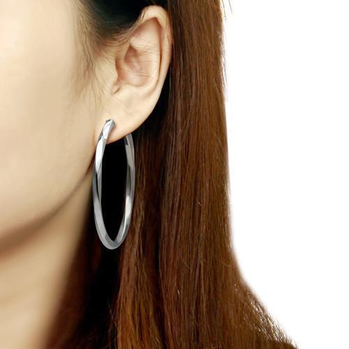 TK420 - Stainless Steel Earrings High polished (no plating) Women No Stone No Stone