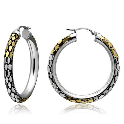 TK430 - Stainless Steel Earrings Gold+Rhodium Women No Stone No Stone