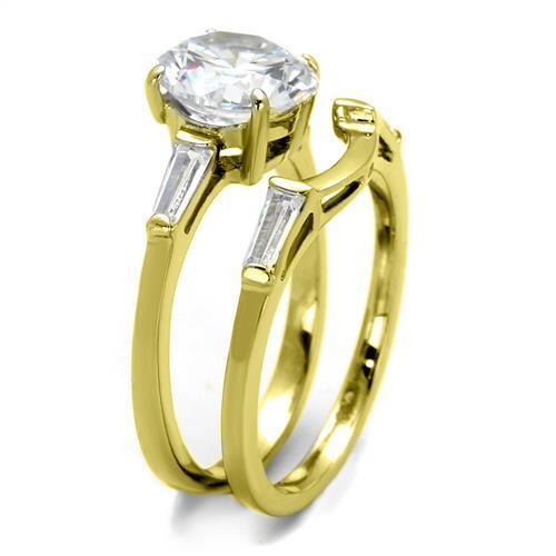 TK44701 - Stainless Steel Ring IP Gold(Ion Plating) Women AAA Grade CZ Clear