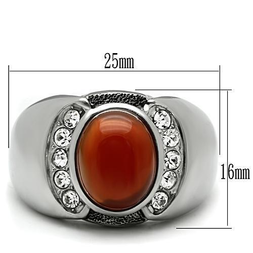 TK499 - Stainless Steel Ring High polished (no plating) Men Semi-Precious Siam