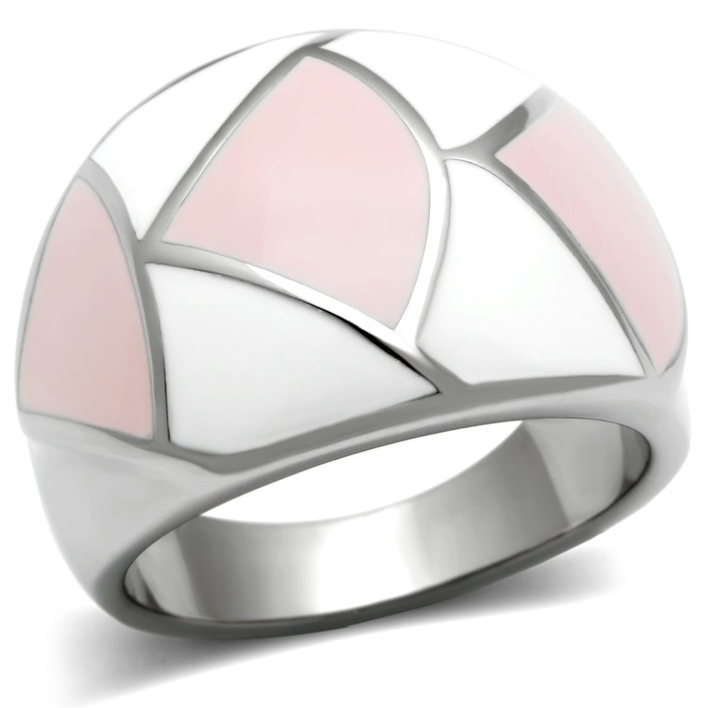 TK508 - Stainless Steel Ring High polished (no plating) Women Epoxy Multi Color