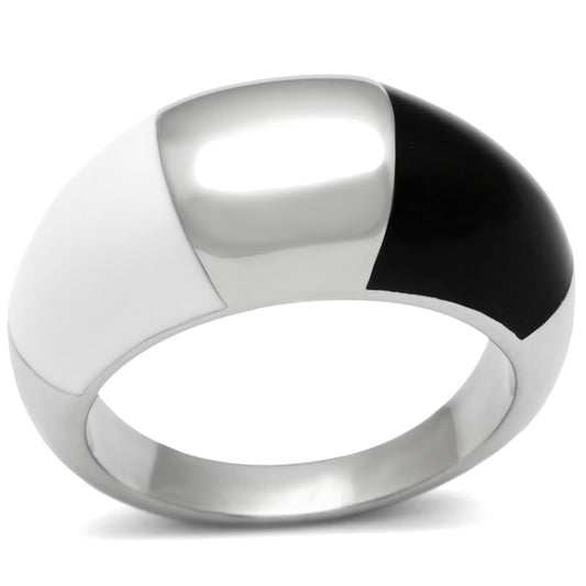 TK515 - Stainless Steel Ring High polished (no plating) Women Epoxy Multi Color