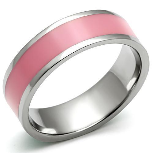 TK545 - Stainless Steel Ring High polished (no plating) Women Epoxy Rose