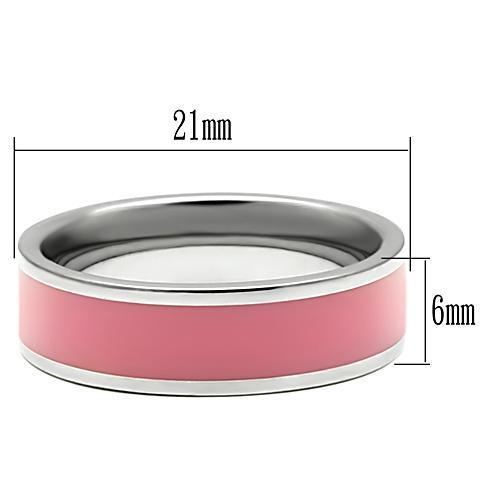 TK545 - Stainless Steel Ring High polished (no plating) Women Epoxy Rose