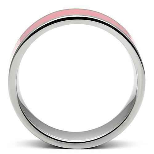 TK545 - Stainless Steel Ring High polished (no plating) Women Epoxy Rose