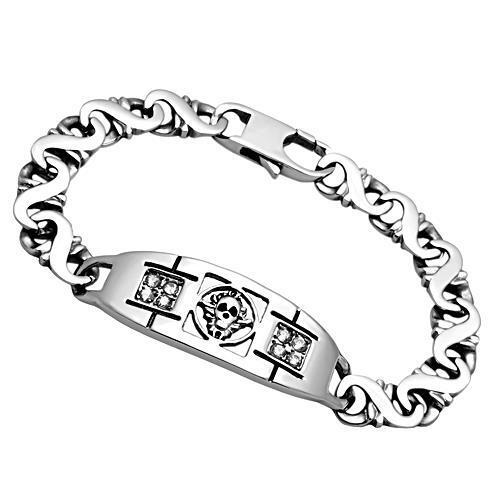 TK574 - Stainless Steel Bracelet High polished (no plating) Men AAA Grade CZ Clear