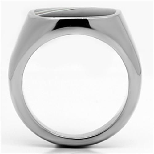 TK602 - Stainless Steel Ring High polished (no plating) Men Epoxy Multi Color