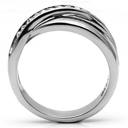 TK626 - Stainless Steel Ring High polished (no plating) Women Top Grade Crystal Clear