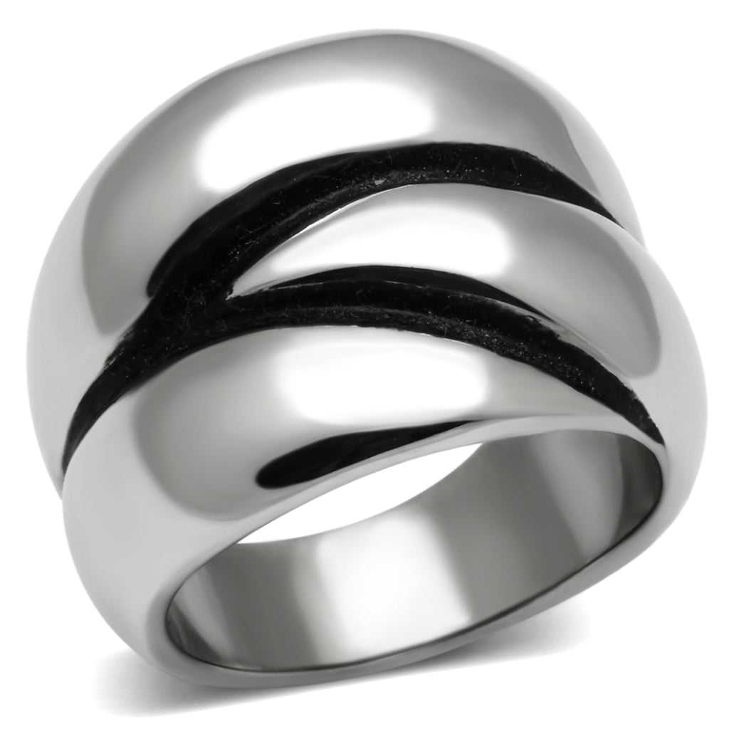 TK633 - Stainless Steel Ring High polished (no plating) Women No Stone No Stone