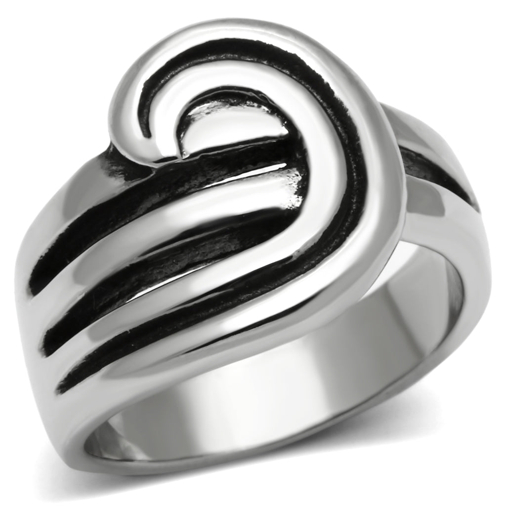 TK635 - Stainless Steel Ring High polished (no plating) Women No Stone No Stone