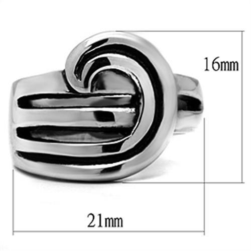 TK635 - Stainless Steel Ring High polished (no plating) Women No Stone No Stone