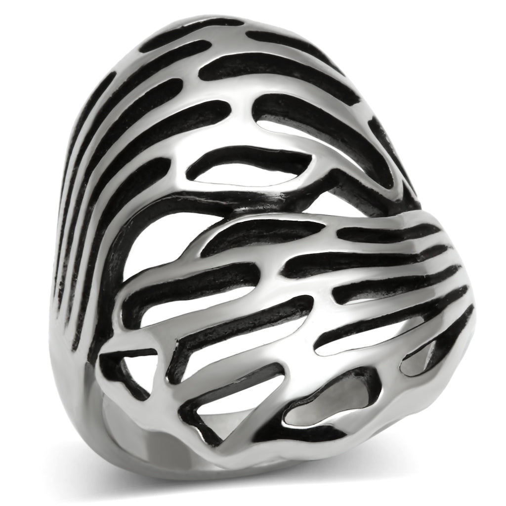 TK636 - Stainless Steel Ring High polished (no plating) Women No Stone No Stone