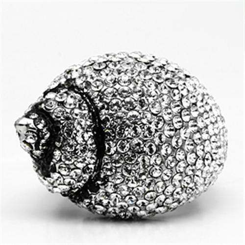 TK661 - Stainless Steel Ring High polished (no plating) Women Top Grade Crystal Clear