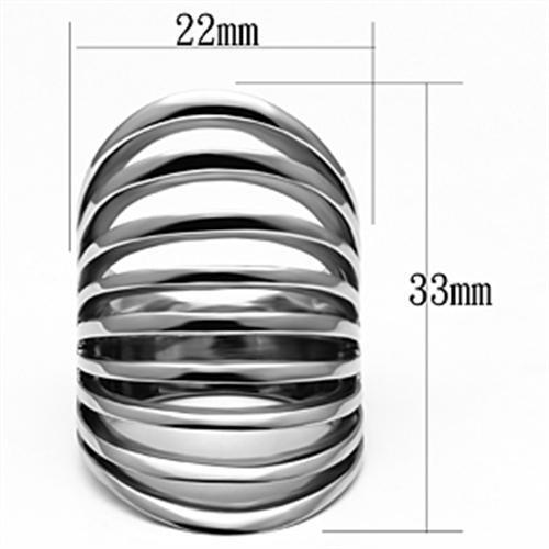 TK665 - Stainless Steel Ring High polished (no plating) Women No Stone No Stone