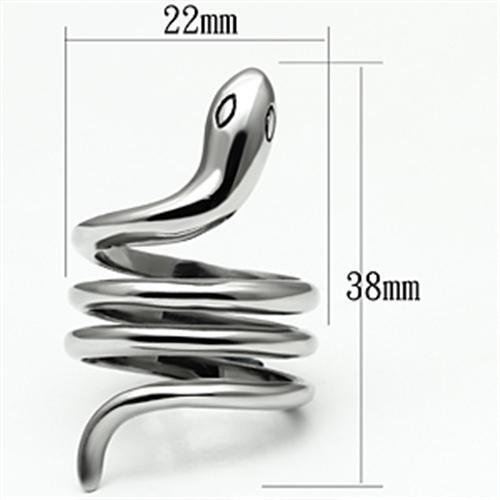 TK666 - Stainless Steel Ring High polished (no plating) Women No Stone No Stone