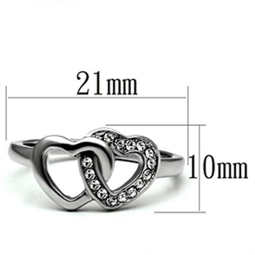 TK695 - Stainless Steel Ring High polished (no plating) Women Top Grade Crystal Clear