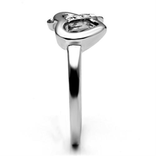 TK695 - Stainless Steel Ring High polished (no plating) Women Top Grade Crystal Clear