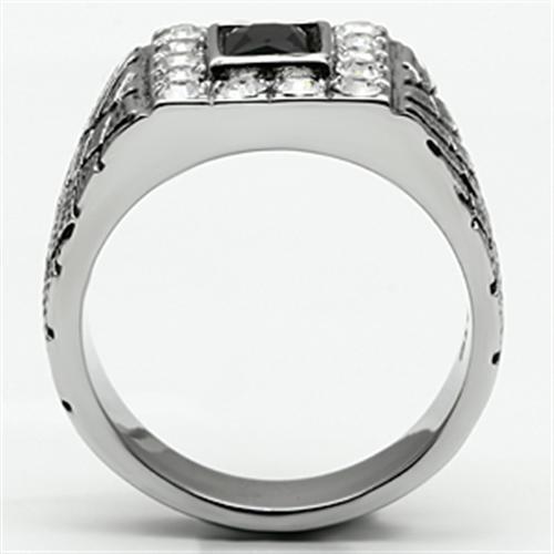 TK700 - Stainless Steel Ring High polished (no plating) Men Synthetic Jet