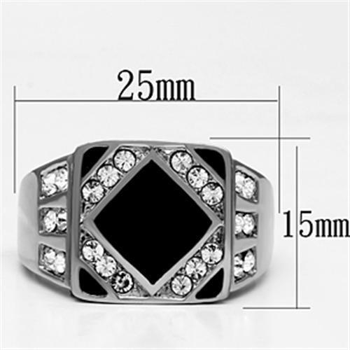 TK710 - Stainless Steel Ring High polished (no plating) Men Top Grade Crystal Clear