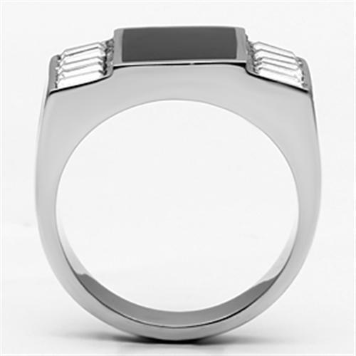 TK712 - Stainless Steel Ring High polished (no plating) Men Top Grade Crystal Clear