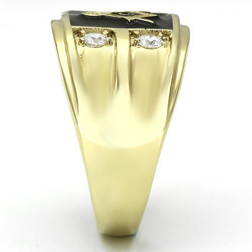 TK719 - Stainless Steel Ring IP Gold(Ion Plating) Men AAA Grade CZ Clear