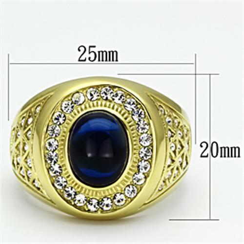 TK720 - Stainless Steel Ring IP Gold(Ion Plating) Men Synthetic Montana