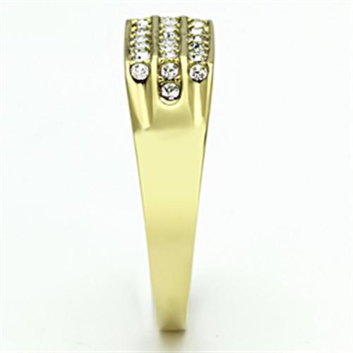 TK727 - Stainless Steel Ring IP Gold(Ion Plating) Men Top Grade Crystal Clear