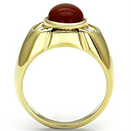 TK729 - Stainless Steel Ring IP Gold(Ion Plating) Men Semi-Precious Siam