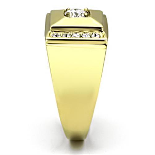 TK732 - Stainless Steel Ring IP Gold(Ion Plating) Men AAA Grade CZ Clear