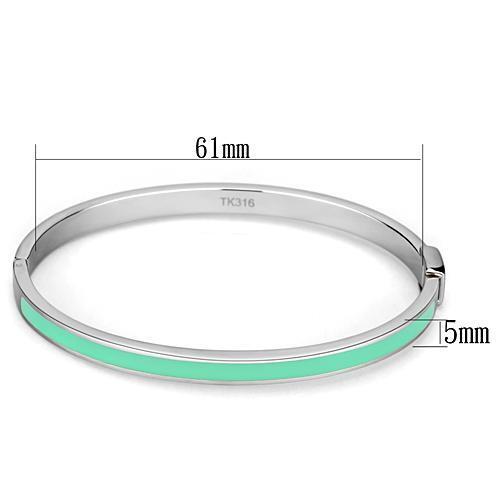 TK743 - Stainless Steel Bangle High polished (no plating) Women Epoxy Turquoise