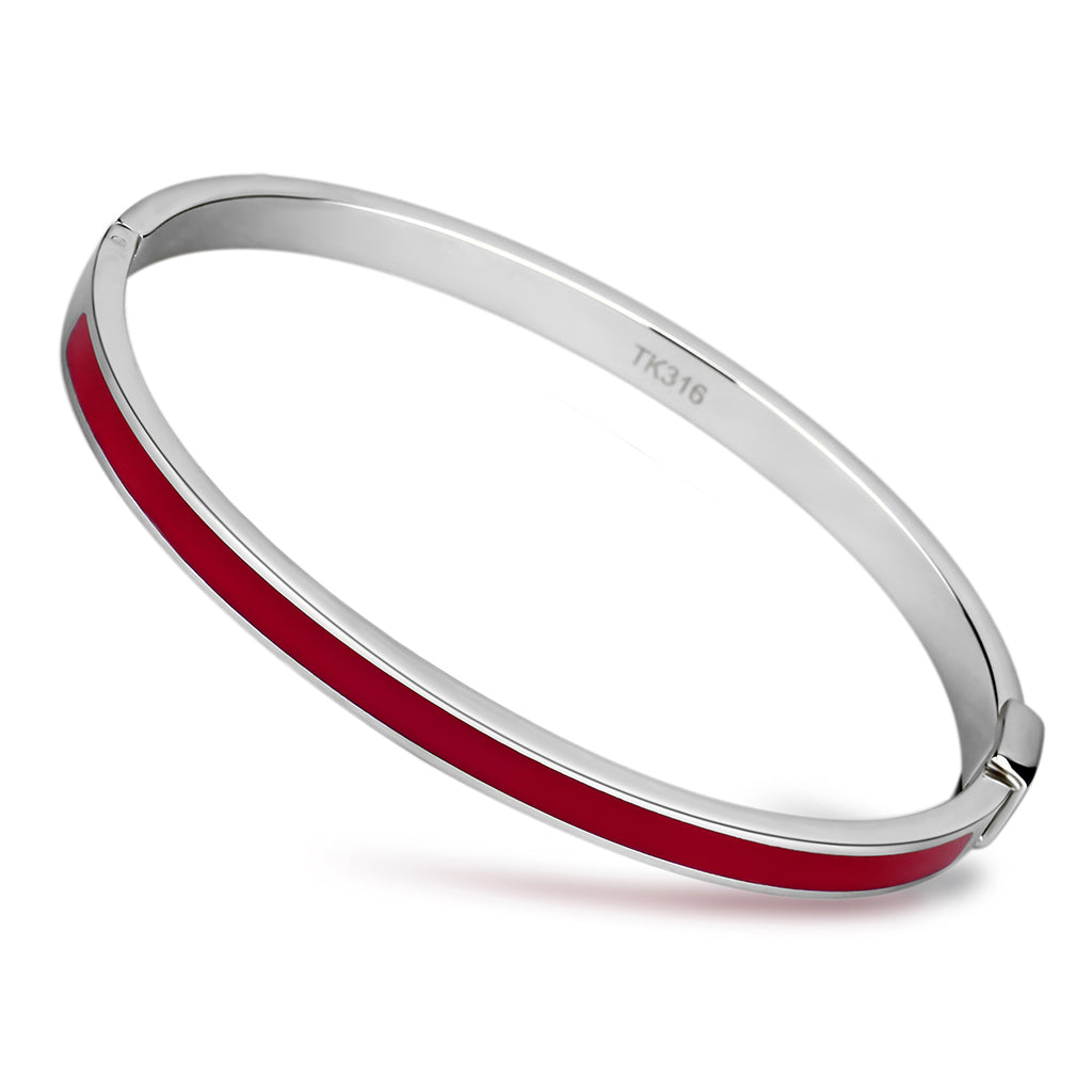 TK744 - Stainless Steel Bangle High polished (no plating) Women Epoxy Siam