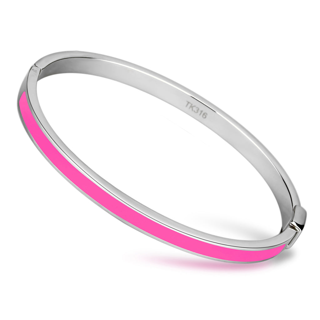 TK747 - Stainless Steel Bangle High polished (no plating) Women Epoxy Rose