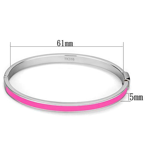 TK747 - Stainless Steel Bangle High polished (no plating) Women Epoxy Rose