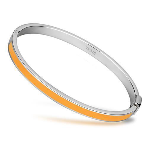 TK749 - Stainless Steel Bangle High polished (no plating) Women Epoxy Topaz