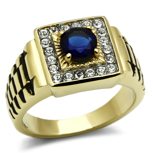TK754 - Stainless Steel Ring Two-Tone IP Gold (Ion Plating) Men Synthetic Montana