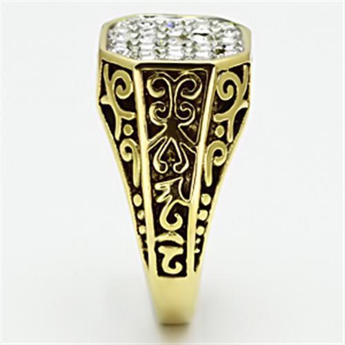 TK757 - Stainless Steel Ring Two-Tone IP Gold (Ion Plating) Men Top Grade Crystal Clear