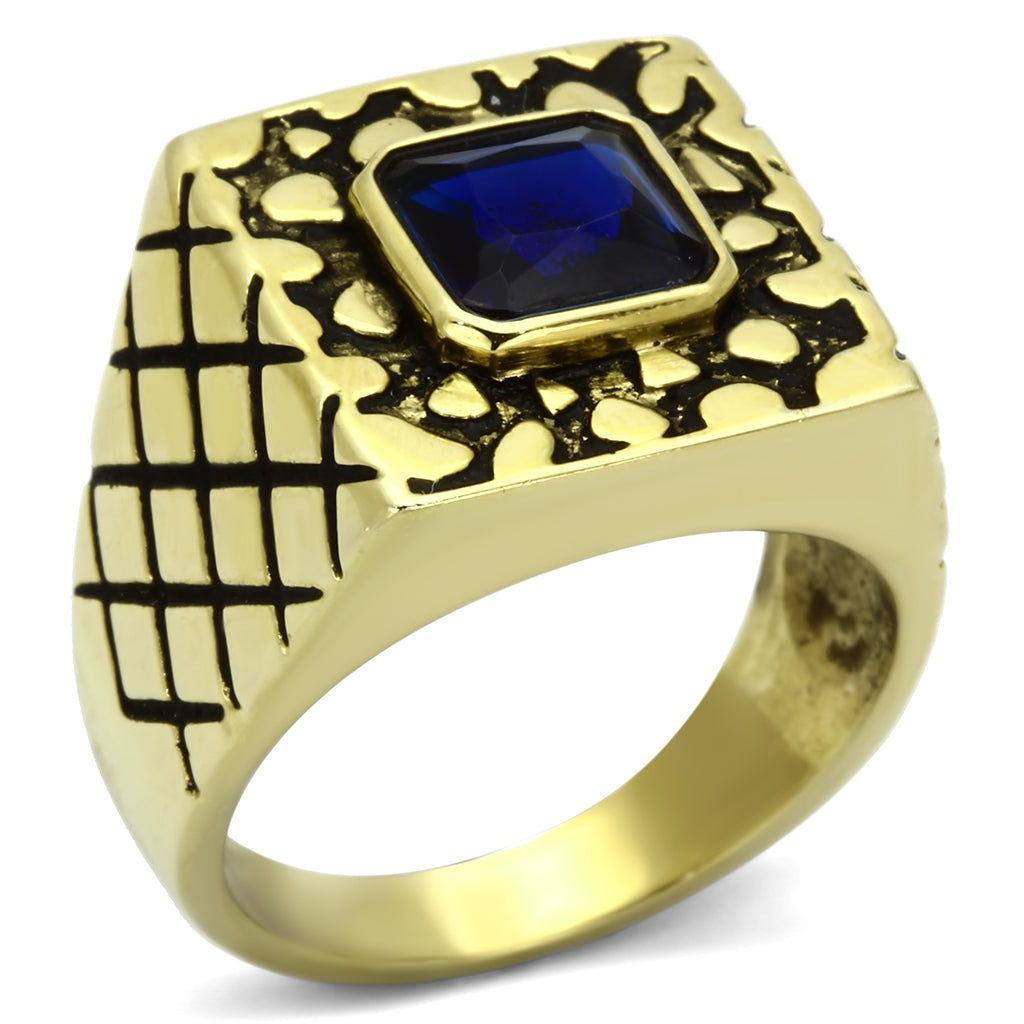 TK763 - Stainless Steel Ring IP Gold(Ion Plating) Men Synthetic Montana