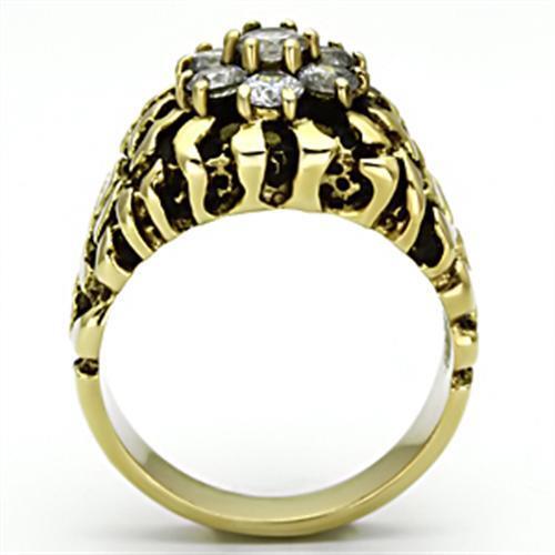 TK771 - Stainless Steel Ring IP Gold(Ion Plating) Men AAA Grade CZ Clear