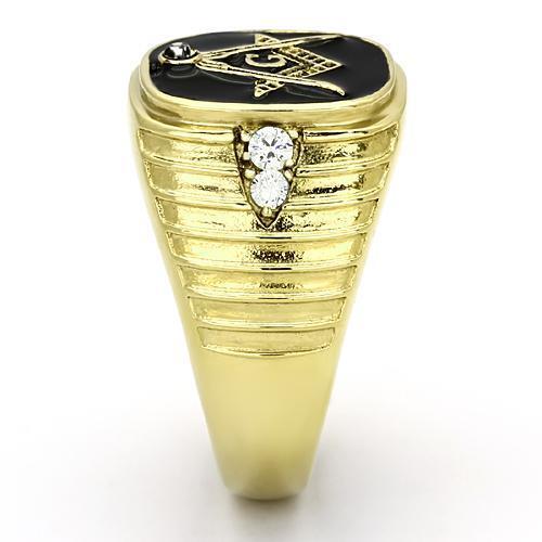 TK776 - Stainless Steel Ring IP Gold(Ion Plating) Men Top Grade Crystal Clear