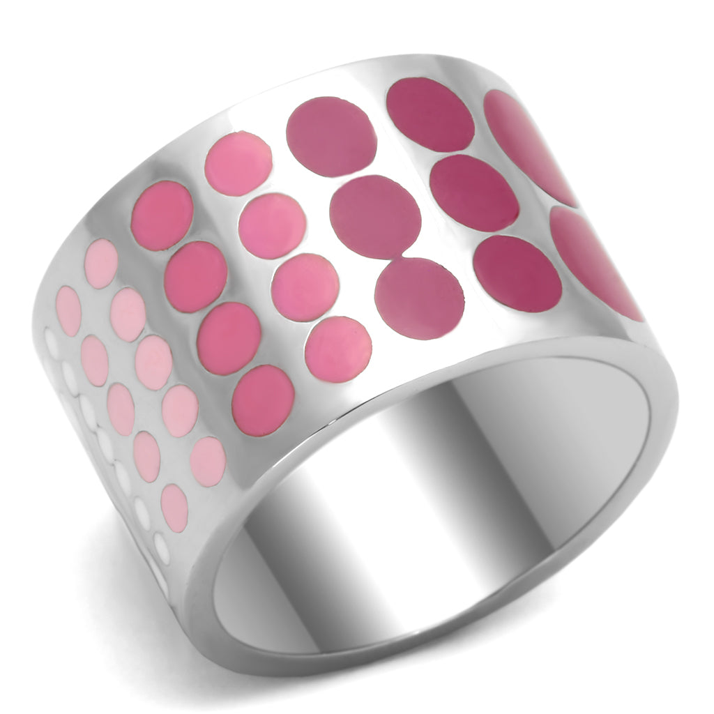 TK820 - Stainless Steel Ring High polished (no plating) Women Epoxy Multi Color