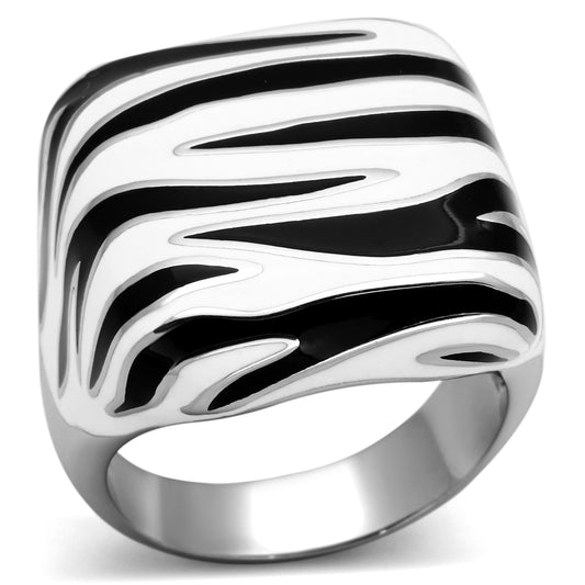 TK848 - Stainless Steel Ring High polished (no plating) Women Epoxy Multi Color