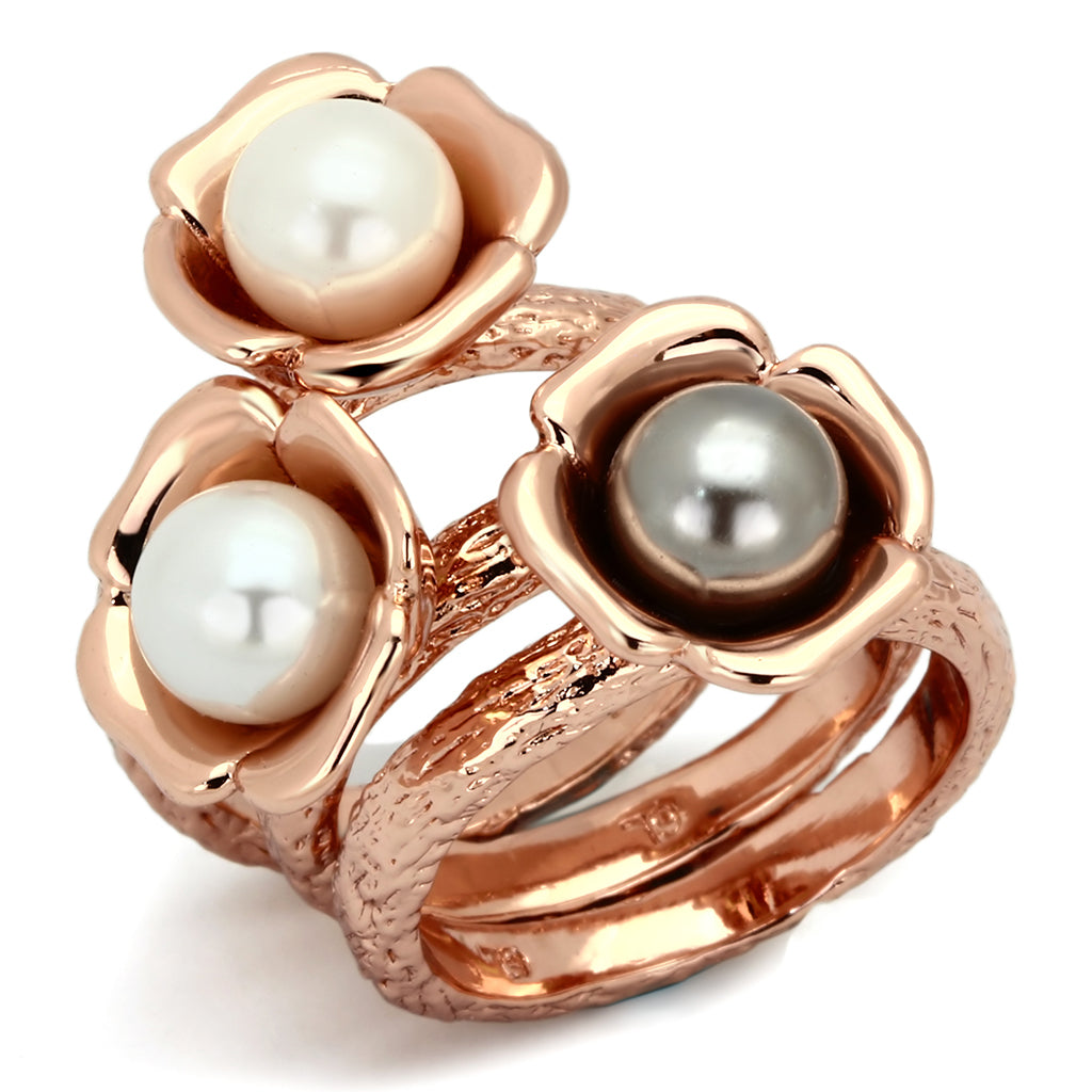 TK852 - Stainless Steel Ring IP Rose Gold(Ion Plating) Women Synthetic Multi Color