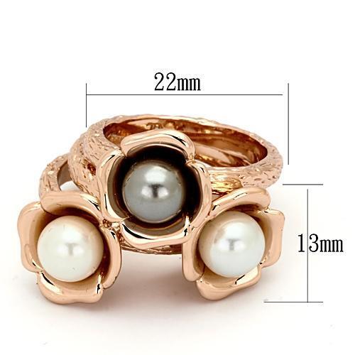 TK852 - Stainless Steel Ring IP Rose Gold(Ion Plating) Women Synthetic Multi Color