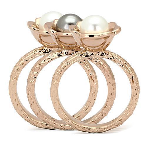 TK852 - Stainless Steel Ring IP Rose Gold(Ion Plating) Women Synthetic Multi Color