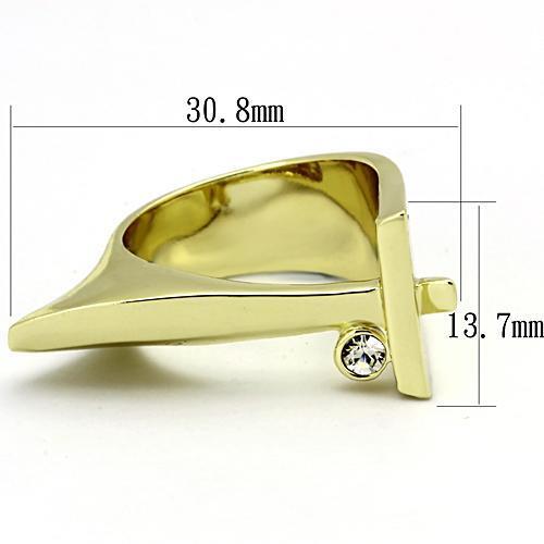 TK853 - Stainless Steel Ring IP Gold(Ion Plating) Women Top Grade Crystal Clear