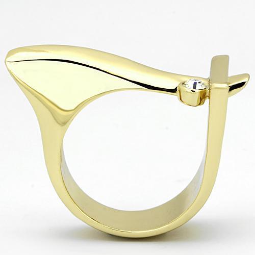 TK853 - Stainless Steel Ring IP Gold(Ion Plating) Women Top Grade Crystal Clear