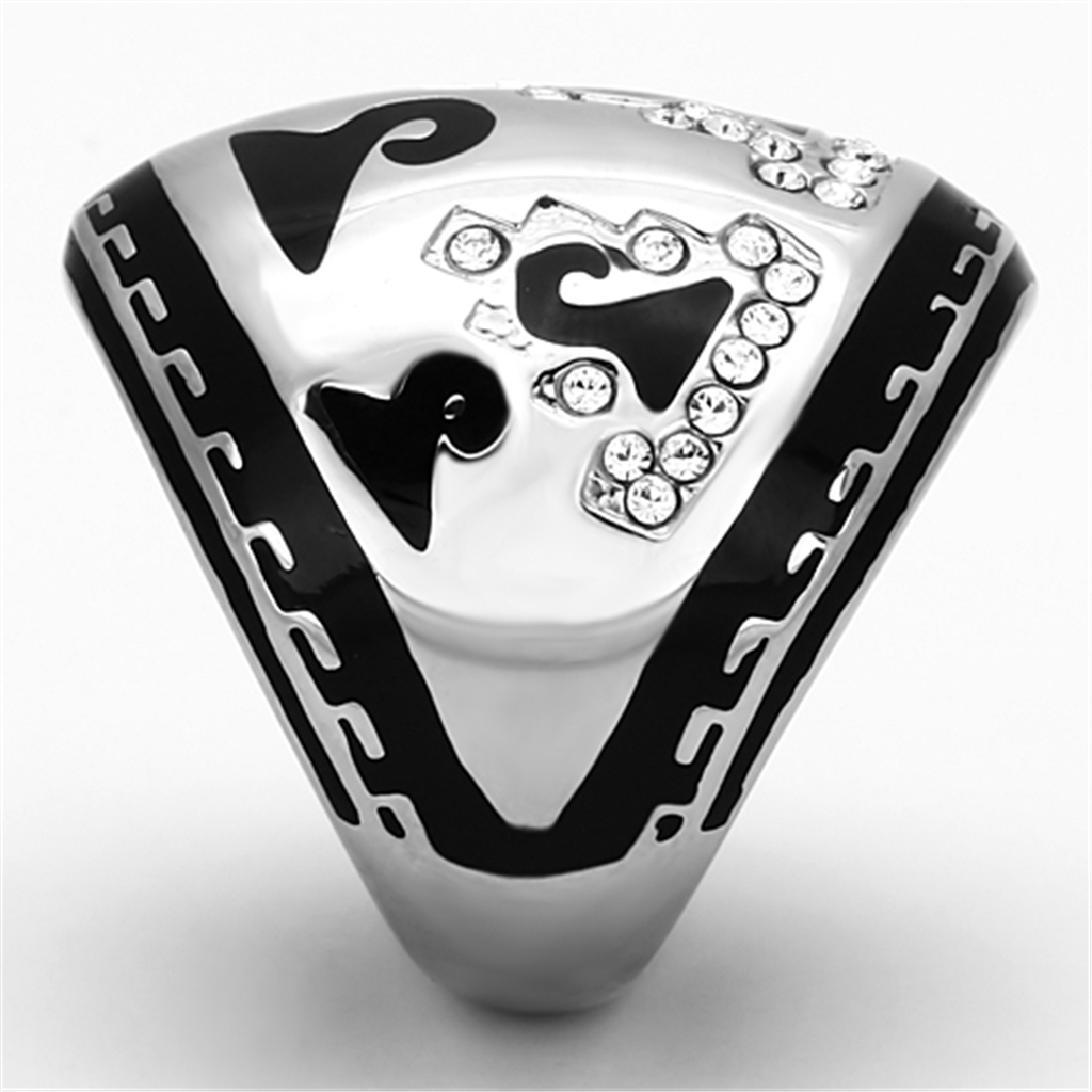 TK928 - Stainless Steel Ring High polished (no plating) Women Top Grade Crystal Clear