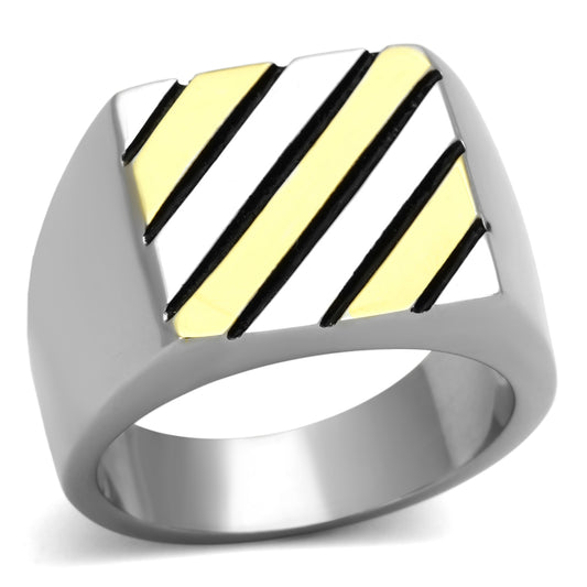 TK952 - Stainless Steel Ring Two-Tone IP Gold (Ion Plating) Men No Stone No Stone