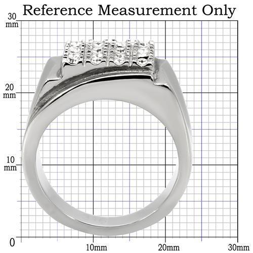 TK95409 - Stainless Steel Ring High polished (no plating) Men Top Grade Crystal Clear