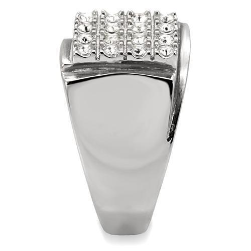 TK95409 - Stainless Steel Ring High polished (no plating) Men Top Grade Crystal Clear